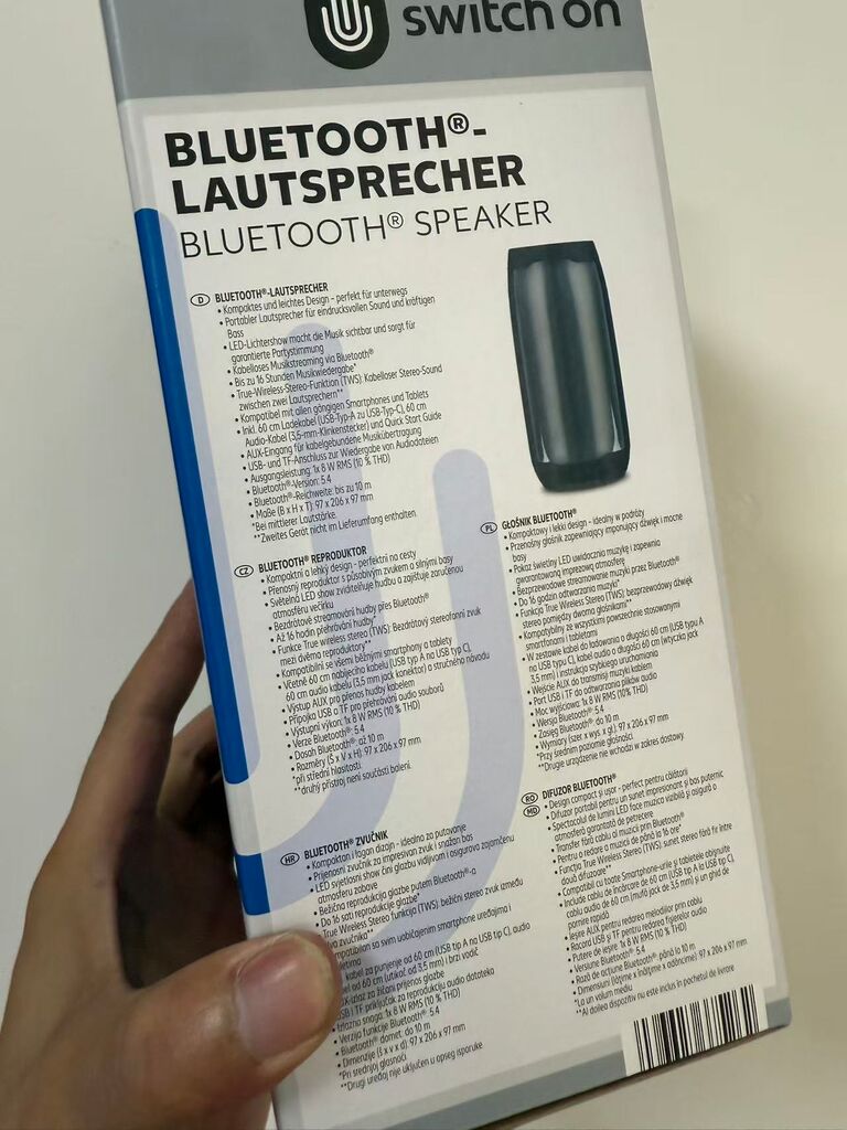 Loa Bluetooth Switch On  - Thương hiệu Đức từ Kaufland- Pin 16h, LED màu, TWS tạo âm thanh stereo - Ảnh 6
