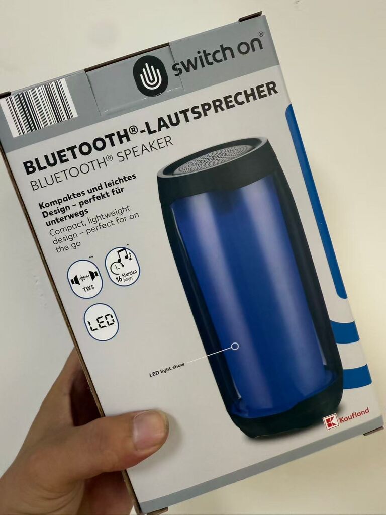 Loa Bluetooth Switch On  - Thương hiệu Đức từ Kaufland- Pin 16h, LED màu, TWS tạo âm thanh stereo - Ảnh 7