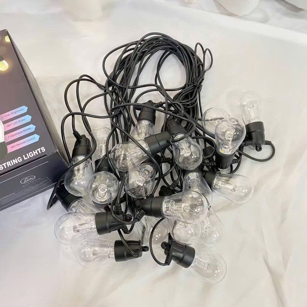 Đèn LED Dây Trang Trí Deco Năng Lượng Mặt Trời 20 Bóng S14 - Chống nước, kèm tấm NLMT - Ảnh 5