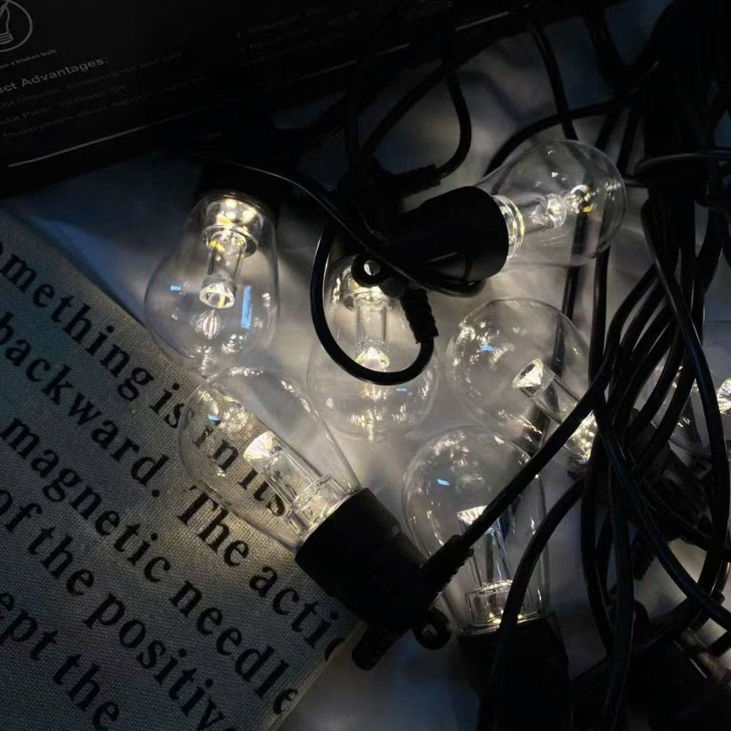 Đèn LED Dây Trang Trí Deco Năng Lượng Mặt Trời 20 Bóng S14 - Chống nước, kèm tấm NLMT - Ảnh 7