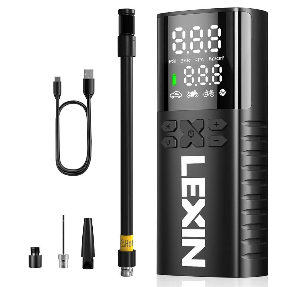 Bơm điện cầm tay thông minh LEXIN P4 (hàng Amazon) - Đa năng, Tiện lợi và bền bỉ - Có đèn SOS