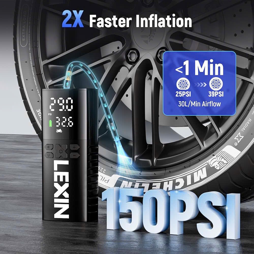Bơm điện cầm tay thông minh LEXIN P4 (hàng Amazon) - Đa năng, Tiện lợi và bền bỉ - Có đèn SOS - Ảnh 3