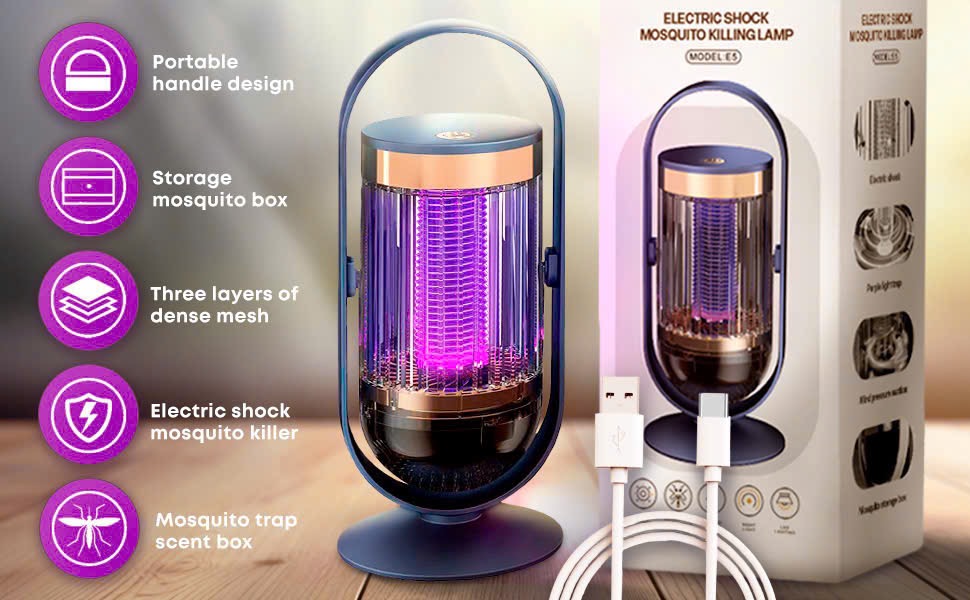 Đèn diệt muỗi thông minh Groovier - Ánh sáng UV 360°,Nhỏ gọn kèm quay xách - Ảnh 5