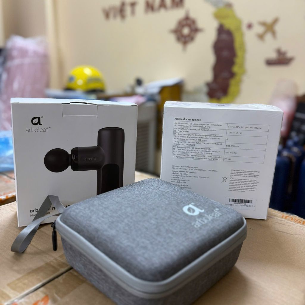 Súng Massage Arboleaf Mini 5 đầu massage tiện lợi - Bản tặng kèm Valy đựng, 5 tốc độ, pin trâu - Ảnh 4