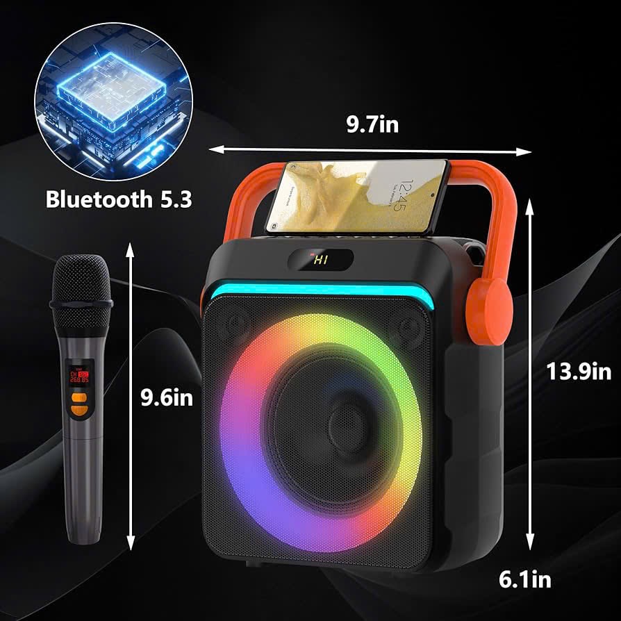 Loa Karaoke Bluetooth  – 2 Micro Không Dây – LED RGB – Hỗ trợ TWS -Pin trâu - Ảnh 6