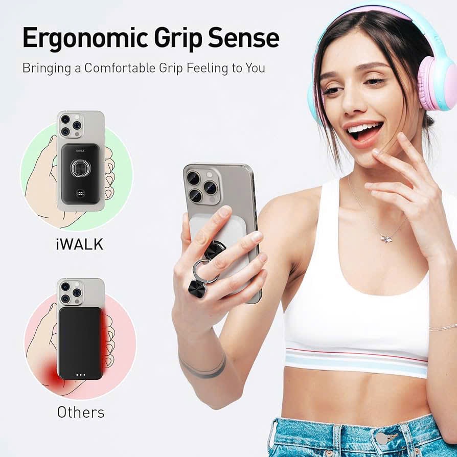 Sạc magsafe iWALK 10.000mAh - Sạc nhanh PD, thiết kế vòng xoay & chân đỡ thông minh - Ảnh 5