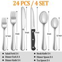 Bộ muỗng nĩa dao 24 món MUTNITT - Chất liệu cao cấp, an toàn, kiểu dáng thanh lịch (hàng Amazon)