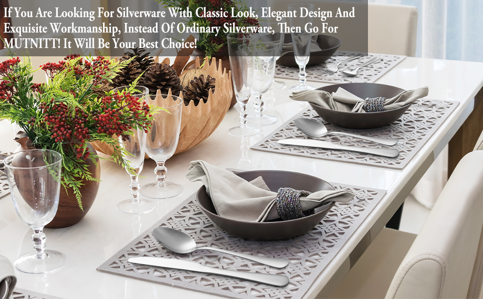 Bộ muỗng nĩa dao 24 món MUTNITT - Chất liệu cao cấp, an toàn, kiểu dáng thanh lịch (hàng Amazon) - Ảnh 7