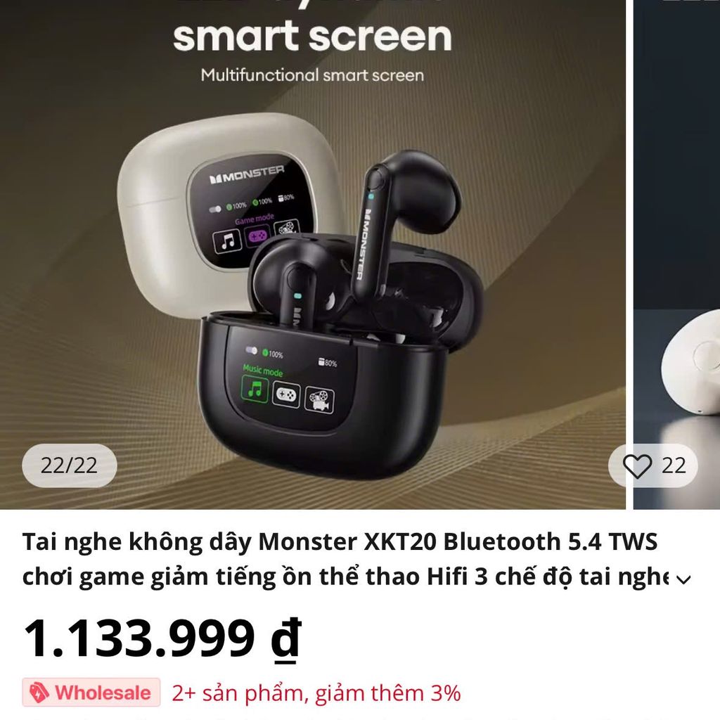 Tai nghe Bluetooth Monster Airmars XKT20  - Màu đen, âm thanh game thủ, kết nối nhanh - Ảnh 6