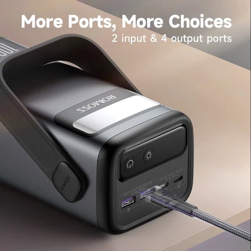 Trạm sạc mini - Sạc dự phòng ROMOSS PMT60 – 60.000mAh | 100W sạc nhanh 2 chiều, dung lượng khủng - Ảnh 2