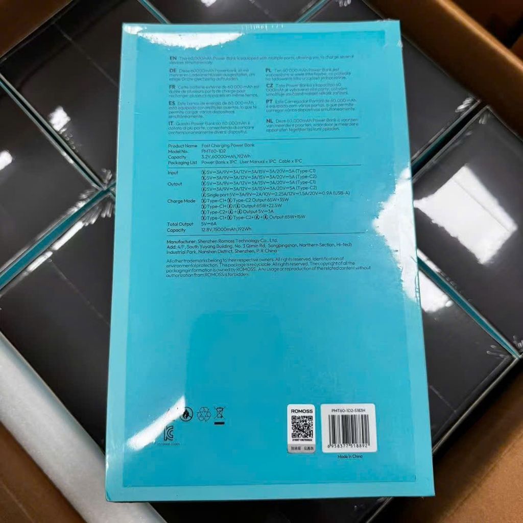 Trạm sạc mini - Sạc dự phòng ROMOSS PMT60 – 60.000mAh | 100W sạc nhanh 2 chiều, dung lượng khủng - Ảnh 3