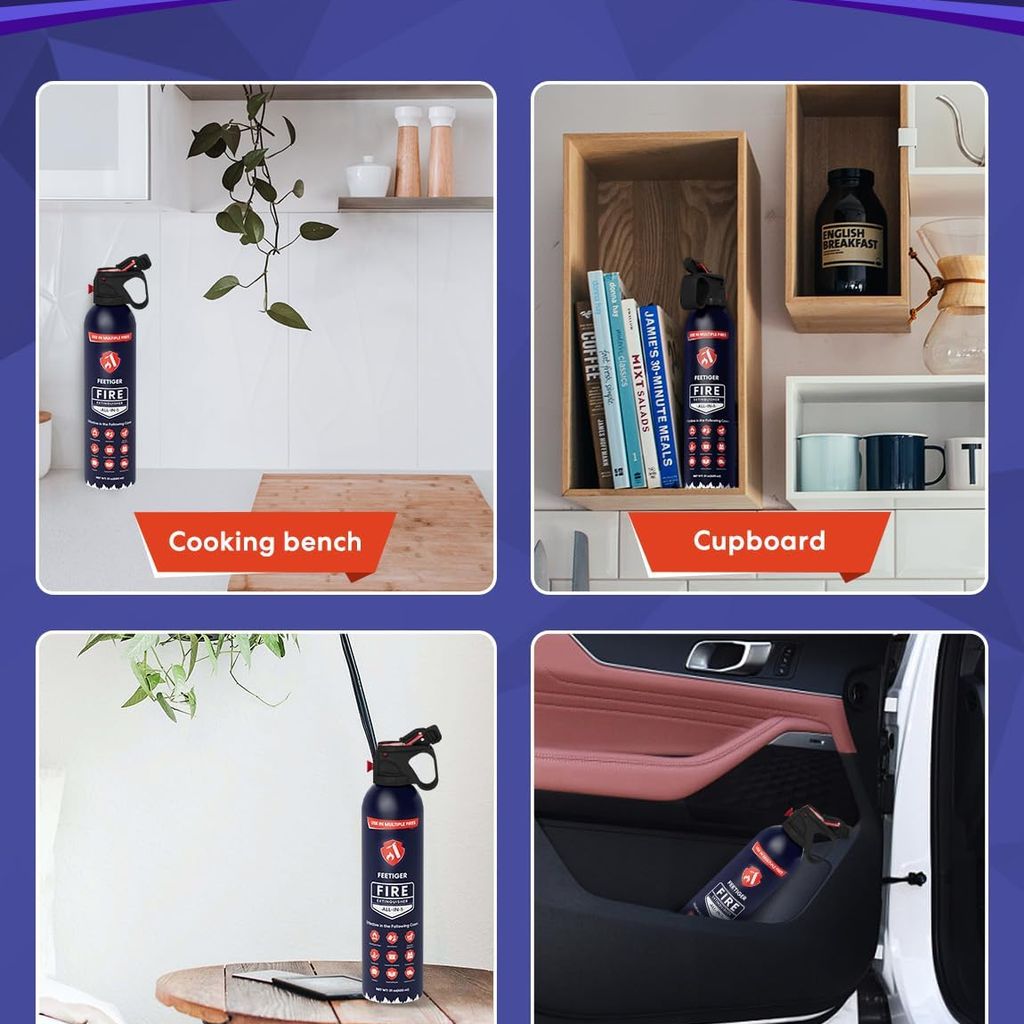 Bình xịt chữa cháy mini FEETIGER – Đa năng, dễ dùng, an toàn - 1 hộp 2 bình, ko tách lẻ - Ảnh 7