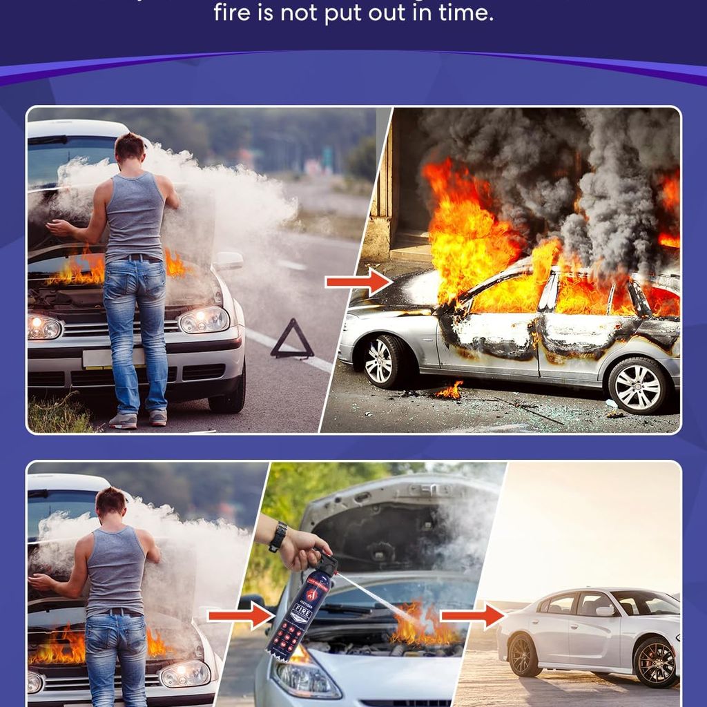 Bình xịt chữa cháy mini FEETIGER – Đa năng, dễ dùng, an toàn - 1 hộp 2 bình, ko tách lẻ - Ảnh 9