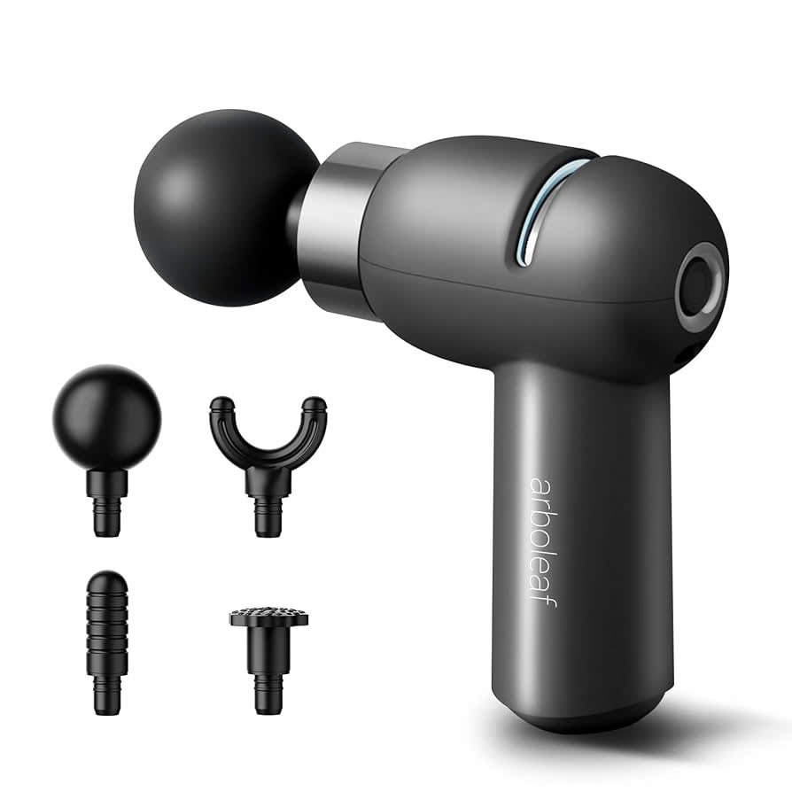 Súng massage cầm tay mini Arboleaf CM10G - Siêu nhẹ, rung sâu,4 đầu tiện lợi (hàng xuất Amazon Nhật)