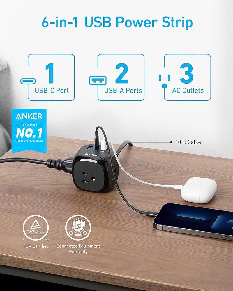 Ổ cắm điện ANKER 321 Power Strip - Nhỏ gọn, tiện lợi, an toàn - Ảnh 3