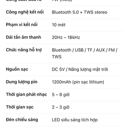Loa Bluetooth Đa Năng WSTE WS-5390 - Sạc được NLMT, Blt 5.0, TWS, USB, thẻ TF,…