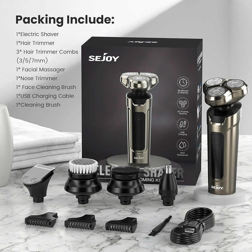 Máy Cạo Râu Điện Đa Năng Sejoy 5in1 – Cạo râu, tỉa tóc, cắt lông mũi, massage, rửa mặt (random màu)