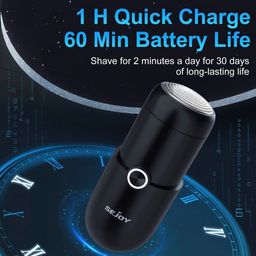 Dao cạo râu mini SEJOY X5 – nhỏ gọn bỏ túi, lưỡi 6 cánh 6000 vòng/phút, chống…
