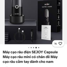 Dao cạo râu mini SEJOY X5 – nhỏ gọn bỏ túi, lưỡi 6 cánh 6000 vòng/phút, chống…