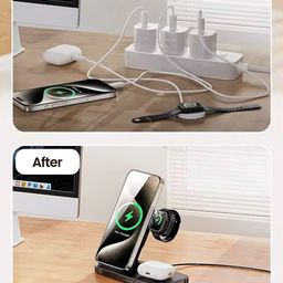 Đế Sạc Không Dây 3in1 TOOCKI Sạc Nhanh – Gấp Gọn, LED Hiển Thị, Hợp Kim Cao Cấp