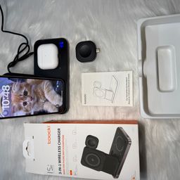 Đế Sạc Không Dây 3in1 TOOCKI Sạc Nhanh – Gấp Gọn, LED Hiển Thị, Hợp Kim Cao Cấp