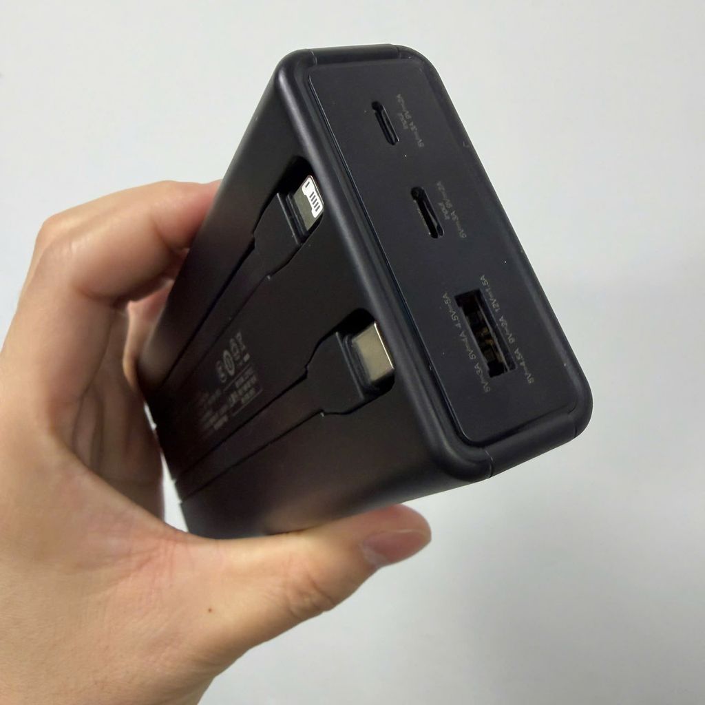 Sạc dự phòng Yoobao 20000mAh, sạc nhanh 22.5W, đi kèm 2 cáp C và L, đèn Led - Màu Đen - Ảnh 9