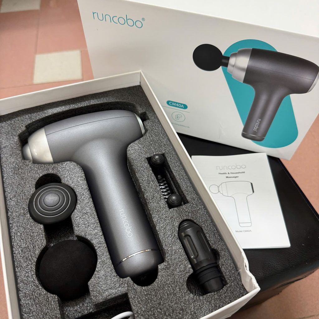 Máy Massage Cầm Tay Runcobo CM40A – Động Cơ Không Chổi Than, 5 Mức Rung, Pin 8h Siêu Êm - Ảnh 3