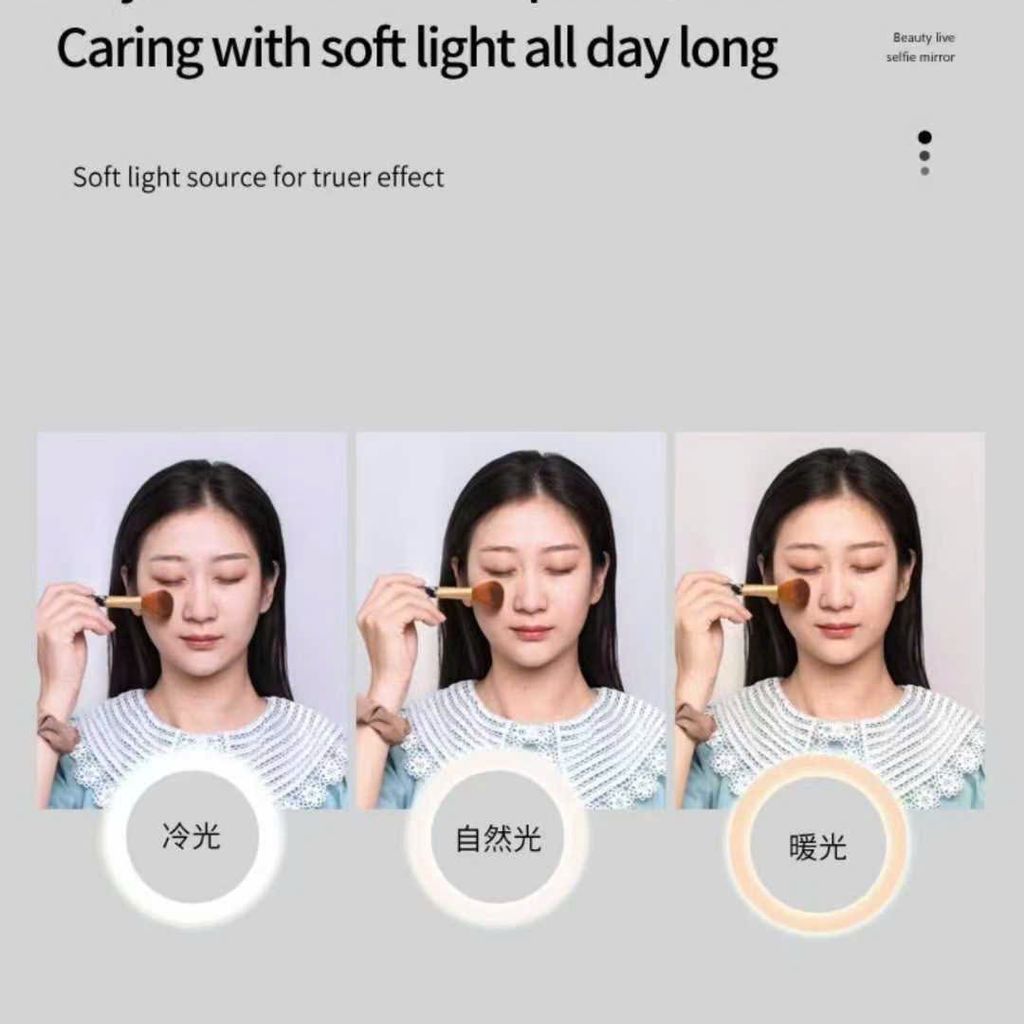 Gương Trang Điểm Thông Minh DINA LED 3 Chế Độ Ánh Sáng, Tích Hợp Sạc Không Dây, Đa Năng 4in1 - Ảnh 3