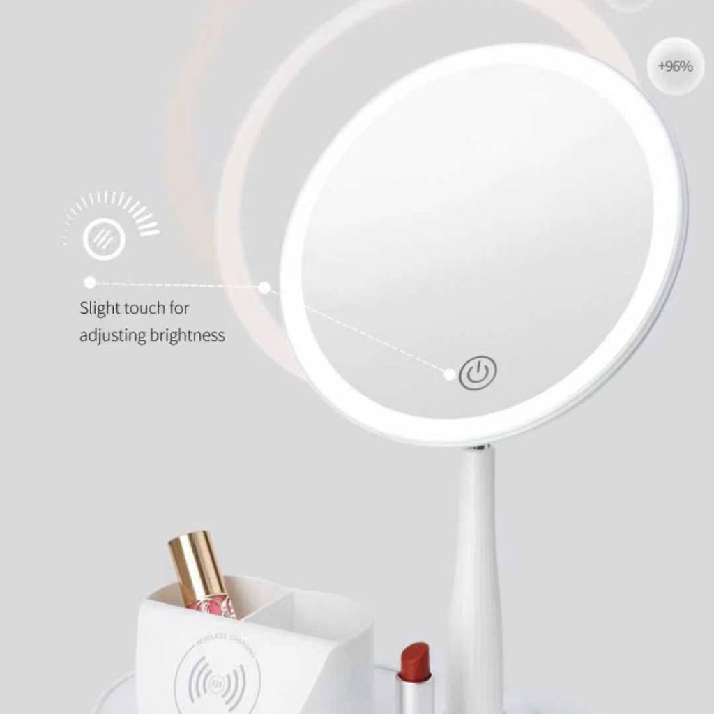 Gương Trang Điểm Thông Minh DINA LED 3 Chế Độ Ánh Sáng, Tích Hợp Sạc Không Dây, Đa Năng 4in1 - Ảnh 4