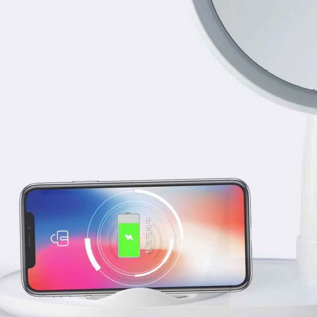 Gương Trang Điểm Thông Minh DINA LED 3 Chế Độ Ánh Sáng, Tích Hợp Sạc Không Dây, Đa Năng 4in1 - Ảnh 5