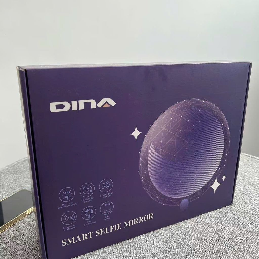 Gương Trang Điểm Thông Minh DINA LED 3 Chế Độ Ánh Sáng, Tích Hợp Sạc Không Dây, Đa Năng 4in1 - Ảnh 8