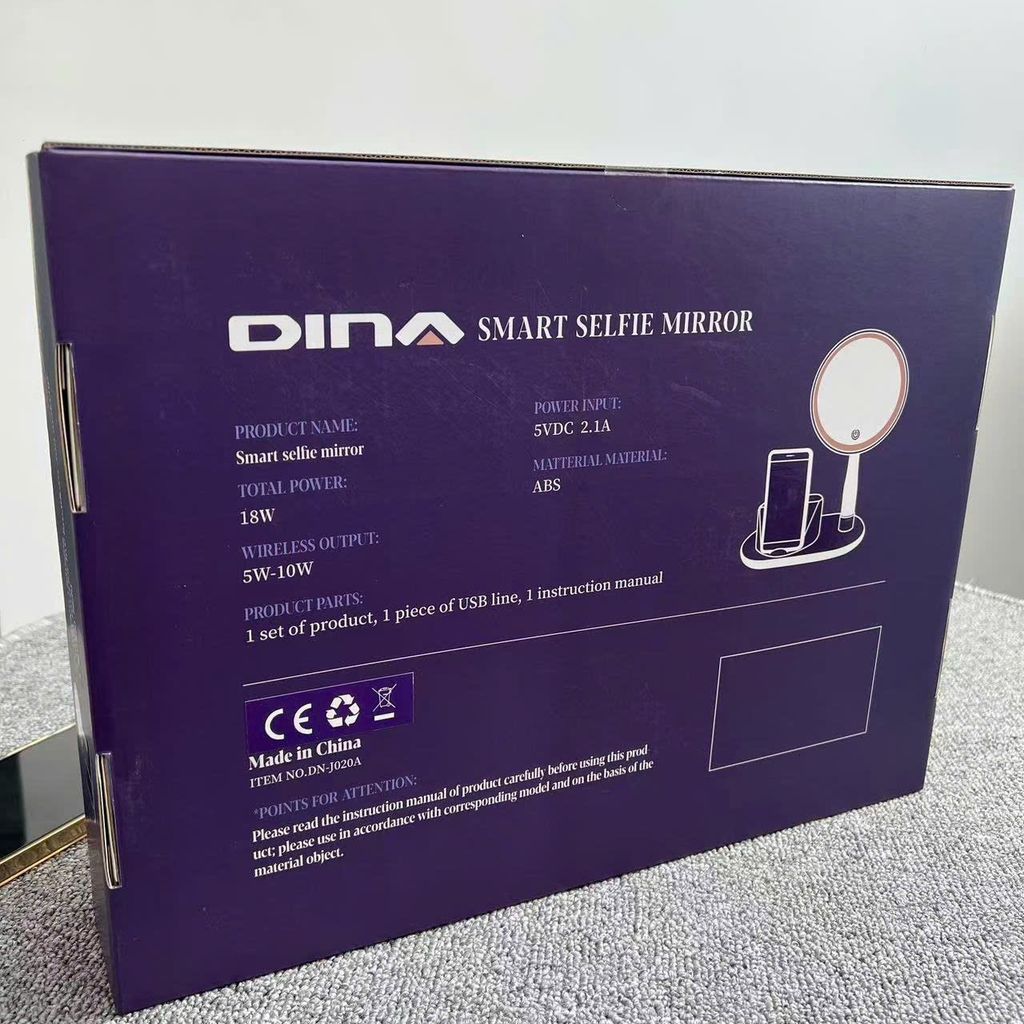 Gương Trang Điểm Thông Minh DINA LED 3 Chế Độ Ánh Sáng, Tích Hợp Sạc Không Dây, Đa Năng 4in1 - Ảnh 9