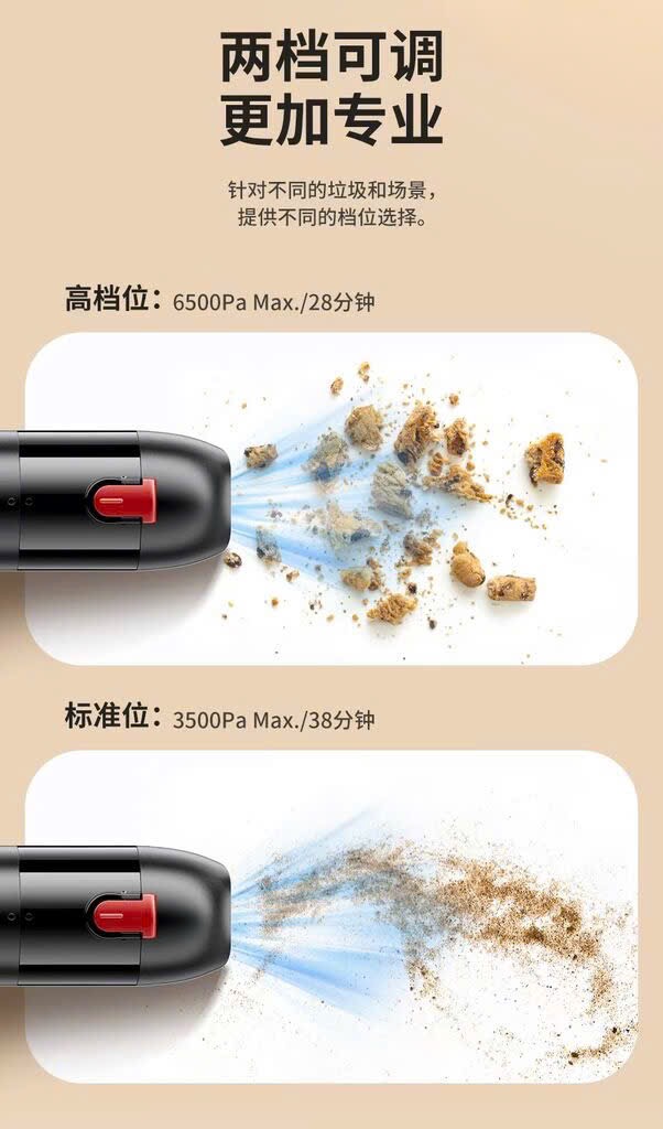 Máy Hút Bụi Cầm Tay Toocki V07 65W – Pin 2500mAh, 2 Chế Độ Hút/Thổi, Màn Hình Thông Minh - Ảnh 7