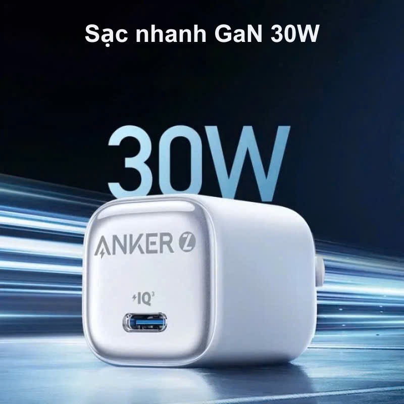 Củ sạc nhanh Anker Zolo 30W GaN - A2698 (random)