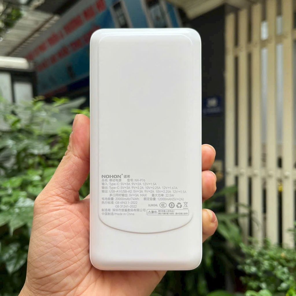 Sạc dự phòng NOHON 20.000mAh – Sạc nhanh 22.5W PD3.0 QC3.0, màn hình LED, sạc nhiều thiết bị - Ảnh 4