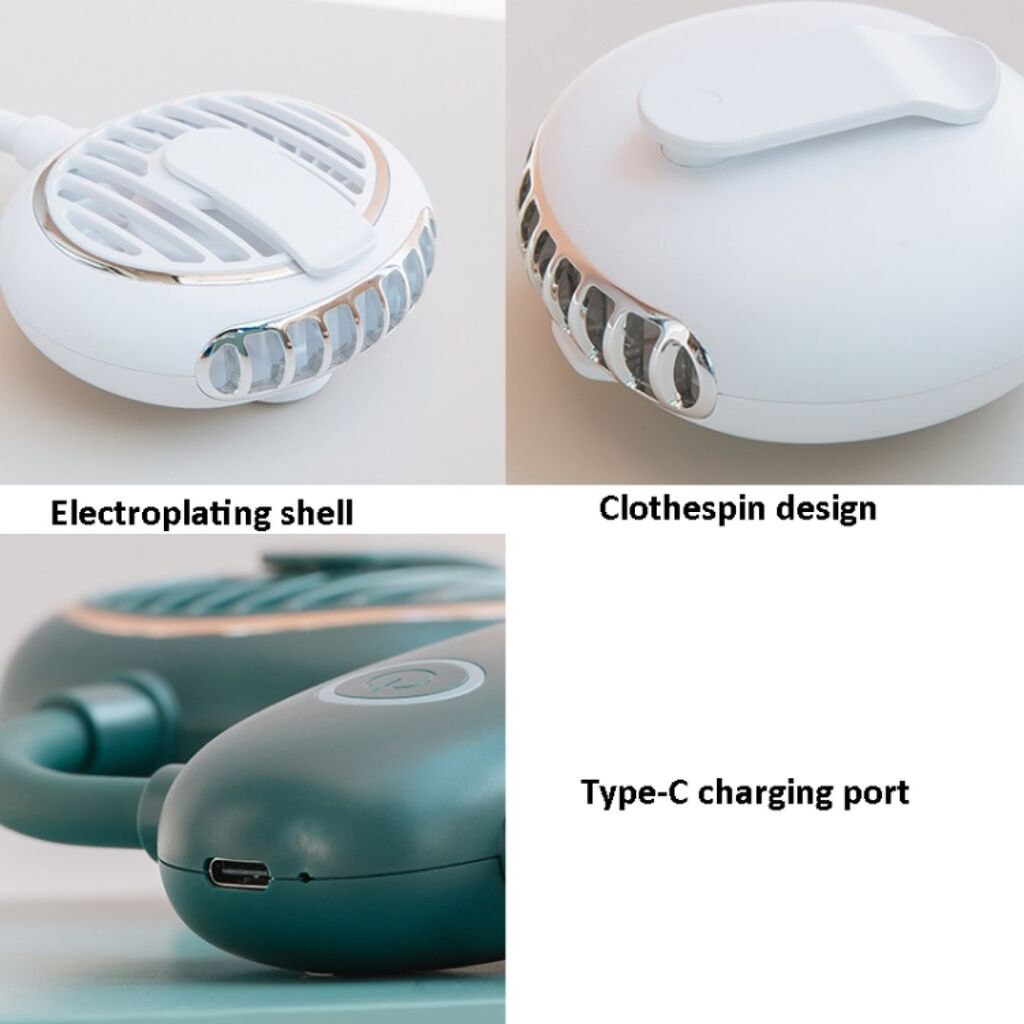 Quạt tích điện đa năng F38 - Đeo cổ , để bàn, cầm tay, kẹp áo - Ảnh 5