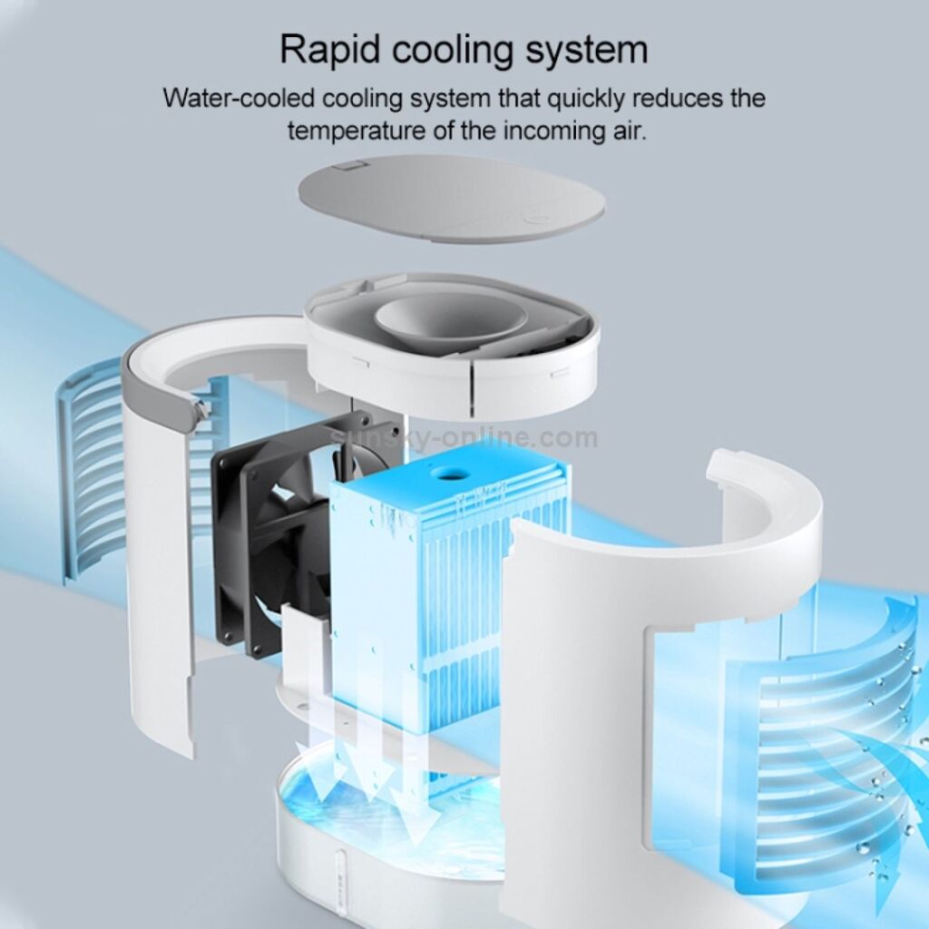 Quạt điều hoà không khi Air Cooler Fan- Quạt để bàn làm mát và phun sương mini kiêm đèn ngủ Air Cool - Ảnh 6