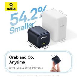 Combo 2 bộ sạc C-C Baseus GaN6 45w - 2 củ + cáp C–C 60W, nhanh - gọn - tiện lợi