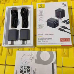Combo 2 bộ sạc C-C Baseus GaN6 45w - 2 củ + cáp C–C 60W, nhanh - gọn - tiện lợi