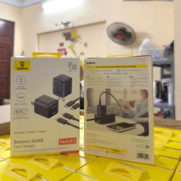 Combo 2 bộ sạc C-C Baseus GaN6 45w - 2 củ + cáp C–C 60W, nhanh - gọn - tiện lợi