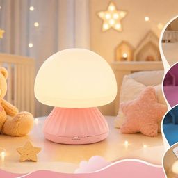 Đèn ngủ nấm VAVOFO - RGB đổi màu, cảm ứng + điều khiển, tích pin tiện lợi, đa…