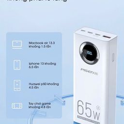 Sạc dự phòng PISEN Pro Digital PowerLap 65W - 30.000mAh (hàng new no box)