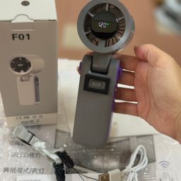 QUẠT CẦM TAY TURBO F01 – ĐIỀU CHỈNH VÔ CẤP, PIN 3000mAh, GẬP GỌN, TẶNG KÈM DÂY…