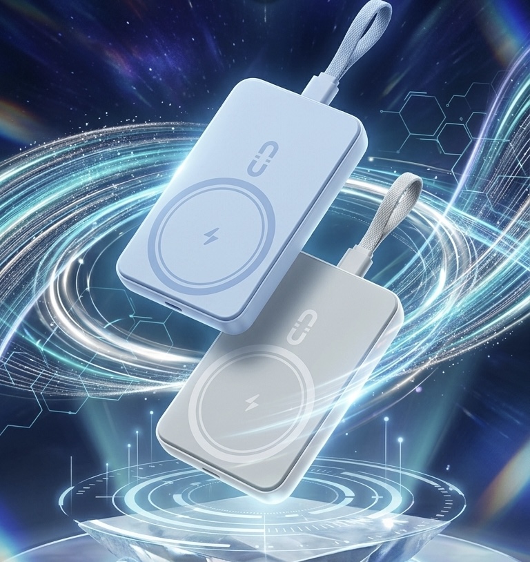Sạc Dự Phòng ROMOSS 10000mAh 30W MagSafe - Tích hợp cáp C-L ,màu Trắng - NO BOX