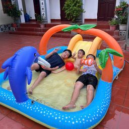 Bể bơi đa năng ANDOLA, tích hợp cầu trượt, vòi phun nước,nhà bóng (Amazon Mỹ 3…