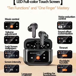 Tai Nghe Bluetooth AWEI T56 ANC Màn Hình Cảm Ứng Màu, Chống Ồn ANC+ENC, Blueto…