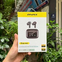 Tai Nghe Bluetooth AWEI T56 ANC Màn Hình Cảm Ứng Màu, Chống Ồn ANC+ENC, Blueto…