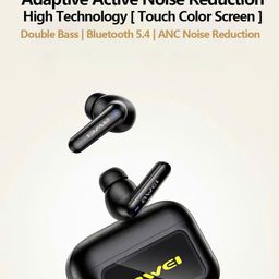 Tai Nghe Bluetooth AWEI T56 ANC Màn Hình Cảm Ứng Màu, Chống Ồn ANC+ENC, Blueto…