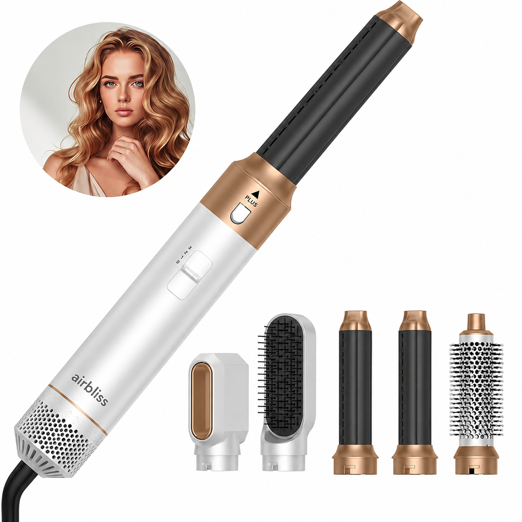 Ord, Dự 15/7 Giao - Máy Tạo Kiểu Tóc Đa Năng Airbliss Multistyler 5in1 -Tiện lợi, an toàn bảo vệ tóc