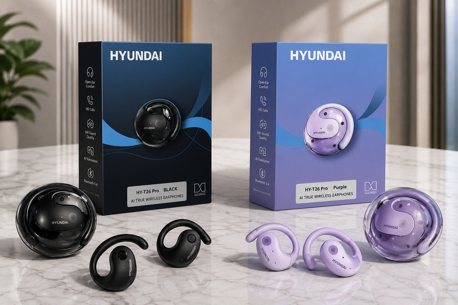 Ord, Dự 5/8 Giao - Tai Nghe Open-Ear HYUNDAI HY-T26 Pro - Hỗ trợ dịch thuật Al, đeo êm, pin bền